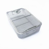 定制不锈钢灭菌网框  带把手消毒网篮